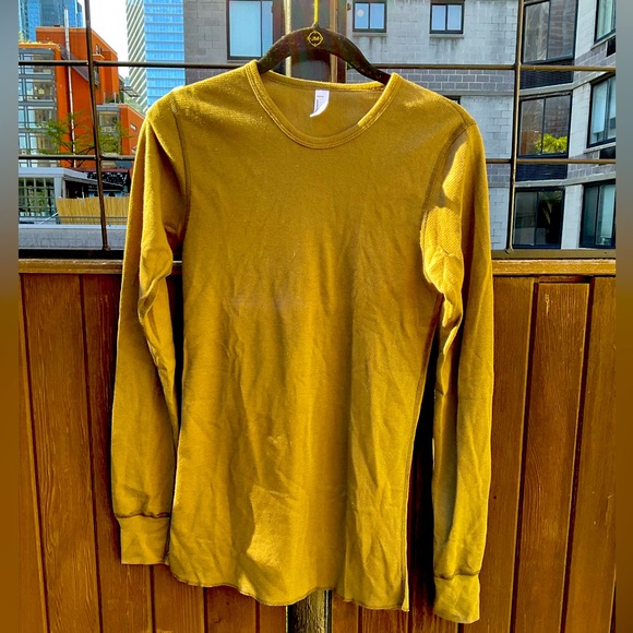 American Apparel Mustard Long Sleeve Tee - Picture 1 of 3